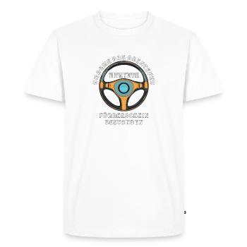 RÉUSSI L’AVENTURE DU PERMIS DE CONDUIRE - T-shirt Premium bio Homme - blanc - Devant - Nico (187cm)