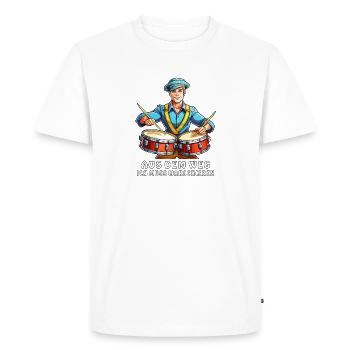 FANFARE À L’ÉCART - T-shirt Premium bio Homme - blanc - Devant - Nico (187cm)