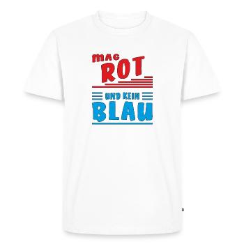 LIKES RED AND NOT BLUE - Men's Premium Organic T-Shirt - white - Front - Nico (187cm)