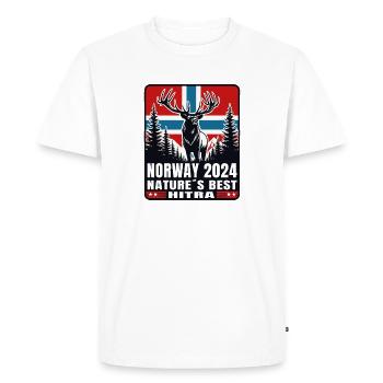 Norway 2024 Deer Moose Nature Hitra - Men's Premium Organic T-Shirt - white - Front - Nico (187cm)