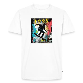 1995 SKAETER Né dans la meilleure année - T-shirt Premium bio Homme - blanc - Devant - Nico (187cm)