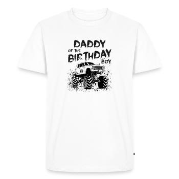 Papa du garçon d’anniversaire Monster Truck Party - T-shirt Premium bio Homme - blanc - Devant - Nico (187cm)