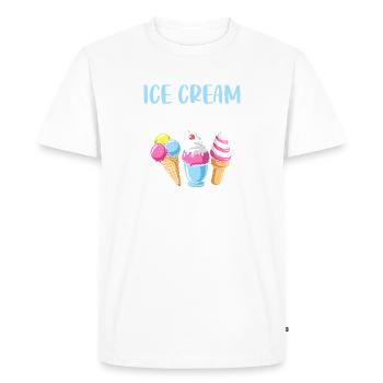 Journée de la crème glacée Dessert glacé Sweet Tooth Ice - T-shirt Premium bio Homme - blanc - Devant - Nico (187cm)