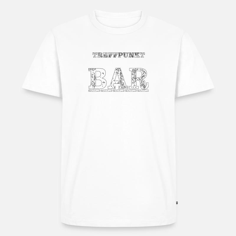 TREFFPUNKT BAR - Männer Premium Bio T-Shirt - Weiß