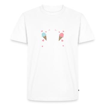 Simplement une fille qui aime la crème glacée Crème glacée drôle - T-shirt Premium bio Homme - blanc - Devant - Nico (187cm)