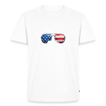 Proud Father Of A Few Dumbass Kids Patriotic Dad - Men's Premium Organic T-Shirt - white - Front - Nico (187cm)