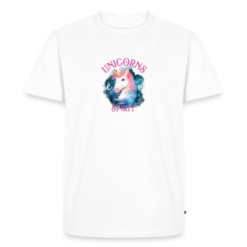 Unicorns Are My Spirit Animals - Rainbow Unicorn - Men's Premium Organic T-Shirt - white - Front - Nico (187cm)