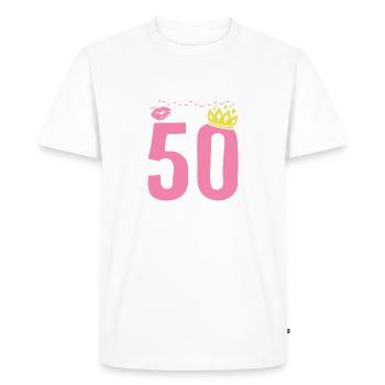It's My 50th Birthday Party Queen Funny 50 Years - Men's Premium Organic T-Shirt - white - Front - Nico (187cm)