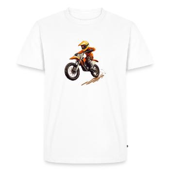Motocross et moto tout-terrain - T-shirt Premium bio Homme - blanc - Devant - Nico (187cm)
