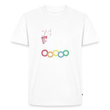 What Has 75 Balls Funny Lottery Gambling Bingo - Men's Premium Organic T-Shirt - white - Front - Nico (187cm)