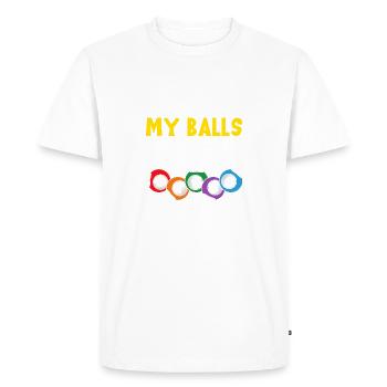 Pull My Balls and Make Me Yell Bingo Funny Bingo - Men's Premium Organic T-Shirt - white - Front - Nico (187cm)