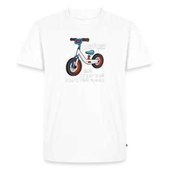 BALANCE BIKE with nose and face brake - Men's Premium Organic T-Shirt - white - Front - Nico (187cm)