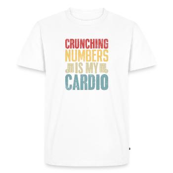 Calculer des chiffres est mon cardio rétro drôle - T-shirt Premium bio Homme - blanc - Devant - Nico (187cm)
