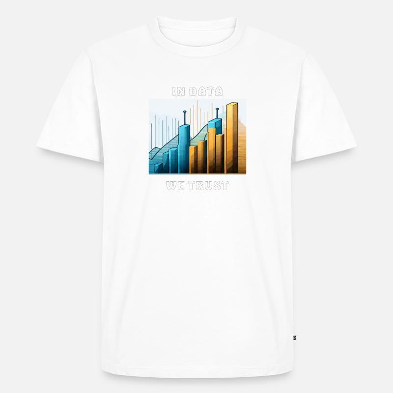 IN DATA WE TRUST - Männer Premium Bio T-Shirt - Weiß