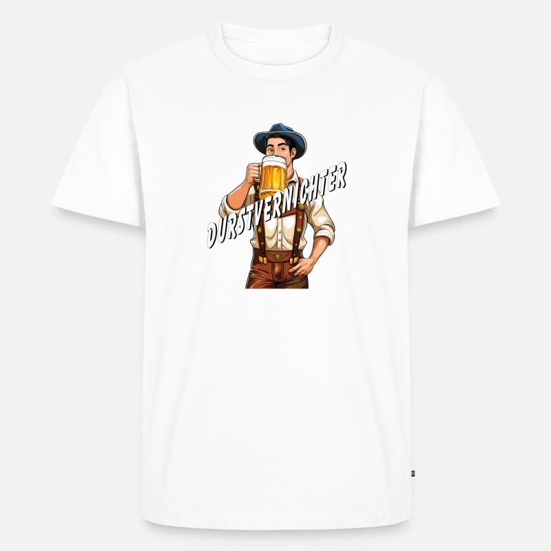 MANN Bier - Männer Premium Bio T-Shirt - Weiß