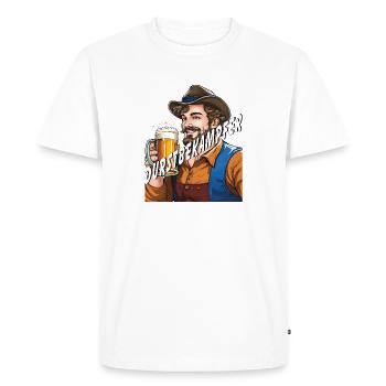 MAN BEER THIRST QUENCHER - Men's Premium Organic T-Shirt - white - Front - Nico (187cm)