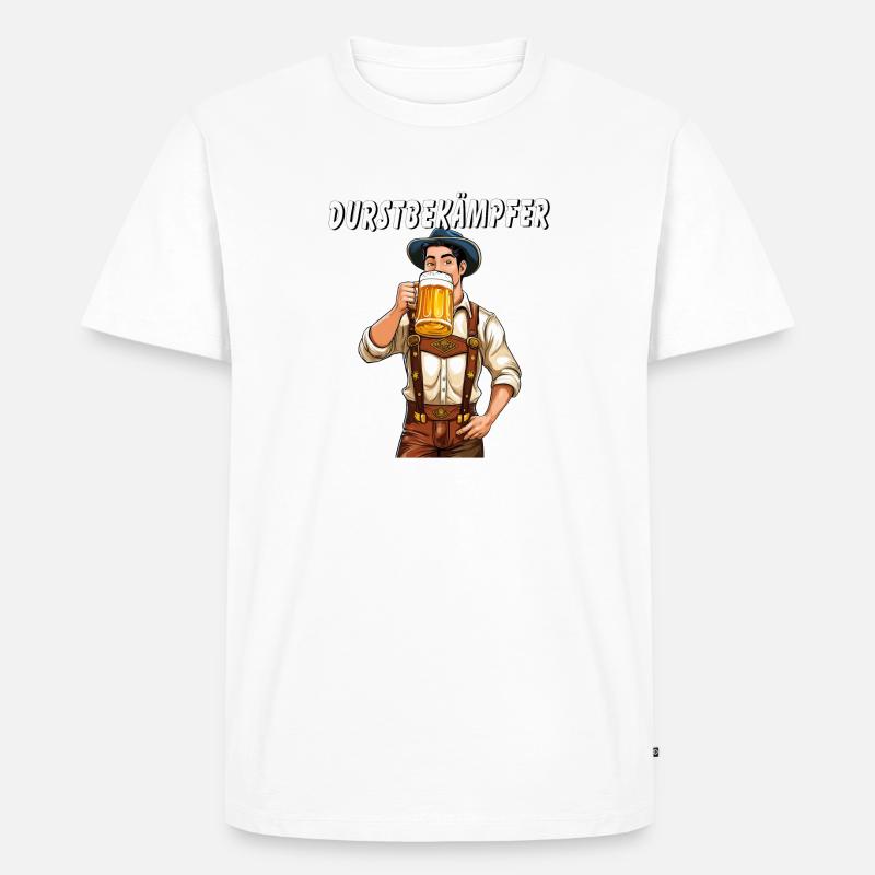 MANN Bier DURSTBEKÄMPFER - Männer Premium Bio T-Shirt - Weiß