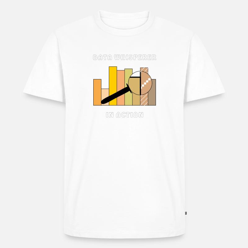 DATA WHISPERER IN ACTION - Männer Premium Bio T-Shirt - Weiß