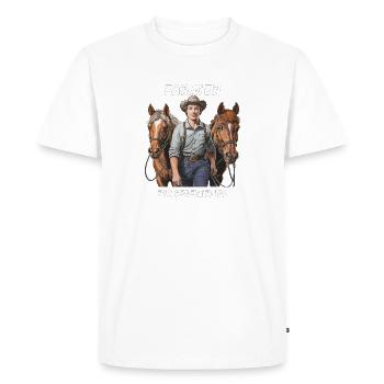 AGRICULTEUR DEPUIS DES GÉNÉRATIONS - T-shirt Premium bio Homme - blanc - Devant - Nico (187cm)