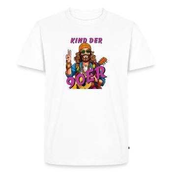 HOMME ENFANT DES ANNÉES 90 - T-shirt Premium bio Homme - blanc - Devant - Nico (187cm)