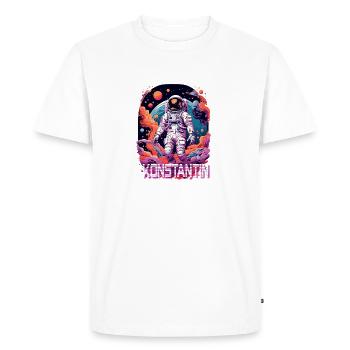KONSTANTIN – Beau prénom de garçon avec & astronaute - T-shirt Premium bio Homme - blanc - Devant - Nico (187cm)