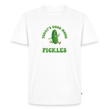 La bonne humeur d’aujourd’hui est commanditée par Pickles - T-shirt Premium bio Homme - blanc - Devant - Nico (187cm)