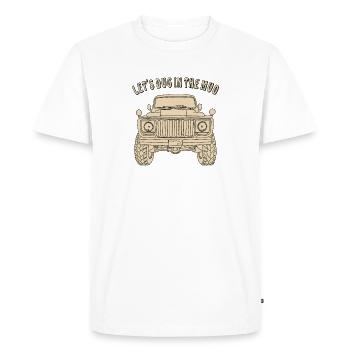 AUTO LET'S DUG IN THE MUD - Men's Premium Organic T-Shirt - white - Front - Nico (187cm)
