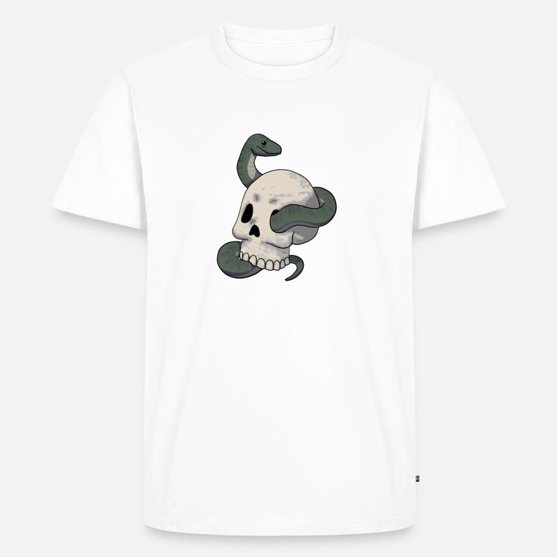 Schlange und Schädel - Männer Premium Bio T-Shirt - undefined