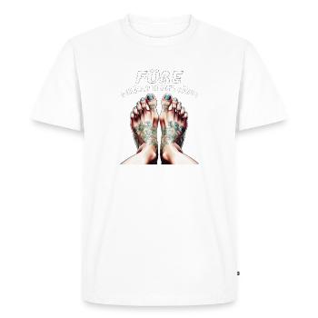 LES PIEDS SONT ENTRE DE BONNES MAINS - T-shirt Premium bio Homme - blanc - Devant - Nico (187cm)