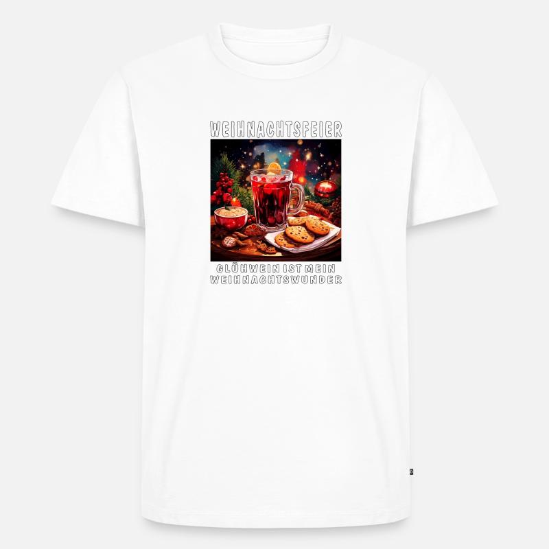 WEIHNACHTSFEIER GLÜHWEIN - Männer Premium Bio T-Shirt - Weiß