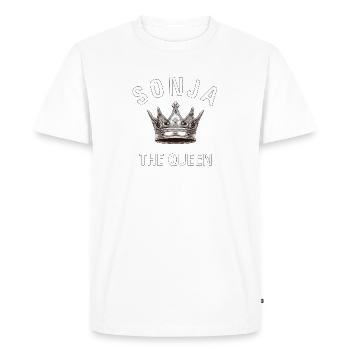 SONJA THE QUEEN - Men's Premium Organic T-Shirt - white - Front - Nico (187cm)