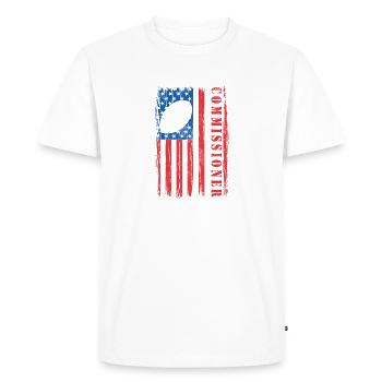 Commissioner Fantasy Football USA Flag Funny - Men's Premium Organic T-Shirt - white - Front - Nico (187cm)