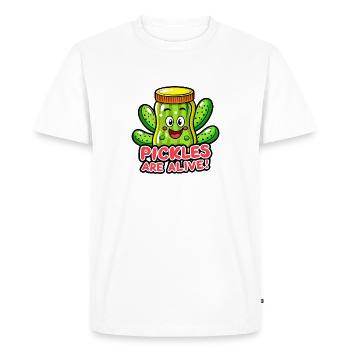 LES CORNICHONS SONT VIVANTS - T-shirt Premium bio Homme - blanc - Devant - Nico (187cm)