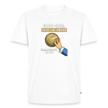 GAGA BALL DANS L’ARÈNE - T-shirt Premium bio Homme - blanc - Devant - Nico (187cm)