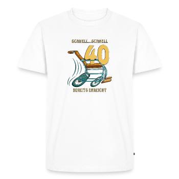 WALKING AID FAST... FAST 40 ALREADY REACHED - Men's Premium Organic T-Shirt - white - Front - Nico (187cm)