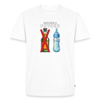 BIBERON DEVENIR PAPA - T-shirt Premium bio Homme - blanc - Devant - Nico (187cm)