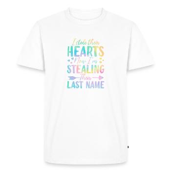 Drôle d’adoption Lien familial Tie Dye Foster - T-shirt Premium bio Homme - blanc - Devant - Nico (187cm)