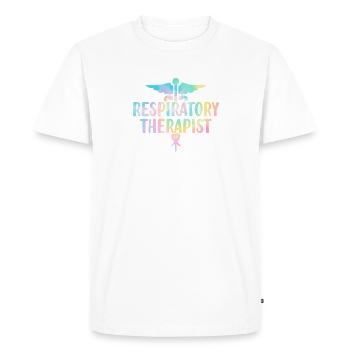 Respiratory Therapist Tie Dye Healthcare Lung - Men's Premium Organic T-Shirt - white - Front - Nico (187cm)