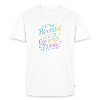 It's A Beautiful Day to Complete A Family Tie Dye - Men's Premium Organic T-Shirt - white - Front - Nico (187cm)