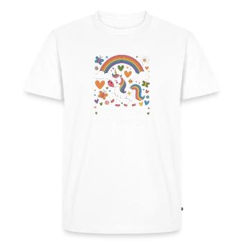 Aujourd’hui, c’est mon jour d’adoption Maman drôle d’adoption - T-shirt Premium bio Homme - blanc - Devant - Nico (187cm)