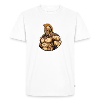 Spartan Gladiator Muscles - Men's Premium Organic T-Shirt - white - Front - Nico (187cm)