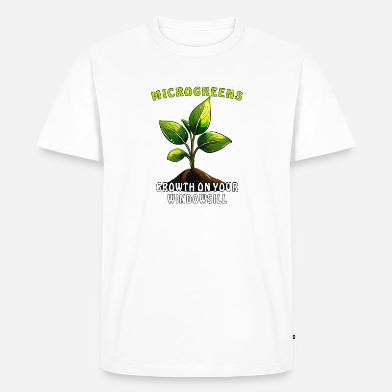 MICROGREENS GROWTH ON YOUR WINDOWSILL - Männer Premium Bio T-Shirt - Weiß