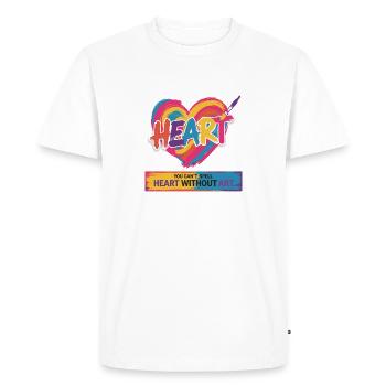 YOU CAN T SPELL HEART - Men's Premium Organic T-Shirt - white - Front - Nico (187cm)