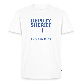 Papa adjoint Application de la loi Drôle Shérif Papa - T-shirt Premium bio Homme - blanc - Devant - Nico (187cm)