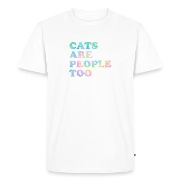 Les chats sont des gens trop drôles Chat Tie Dye Shelter - T-shirt Premium bio Homme - blanc - Devant - Nico (187cm)