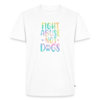 Combattre les abus pas les chiens Drôle de patte Adopter Dog Tie Dye - T-shirt Premium bio Homme - blanc - Devant - Nico (187cm)