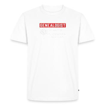 Funny Genealogist Family Tree Research Ancestry - Men's Premium Organic T-Shirt - white - Front - Nico (187cm)