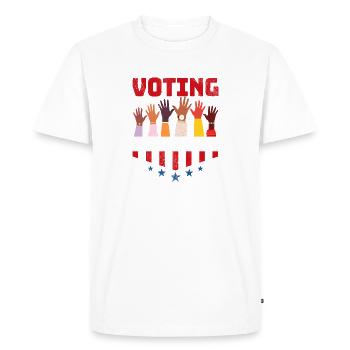 Voter est mon travail noir Drôle Élection Politique - T-shirt Premium bio Homme - blanc - Devant - Nico (187cm)