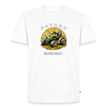 TONDEUSE À GAZON FATHER TOND LE MIEUX - T-shirt Premium bio Homme - blanc - Devant - Nico (187cm)