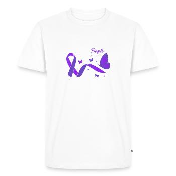 In November We Wear Purple Epilepsy Awareness - Men's Premium Organic T-Shirt - white - Front - Nico (187cm)
